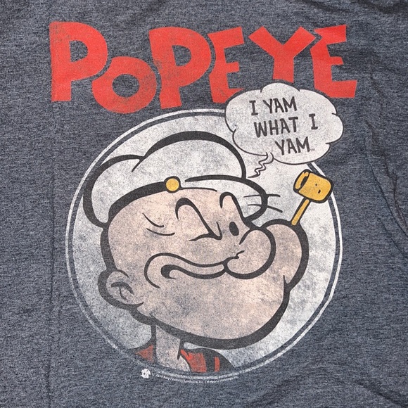 Mens vintage short sleeve shirt with popeye logo - Picture 2 of 2
